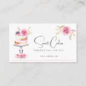 Bakkerij Roze Elegant Waterverf Visitekaartje (Voorkant)