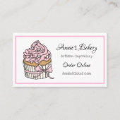 Bakkerij | Roze en zilverkoek Visitekaartje (Voorkant)
