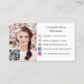 Bakkerij roze foto sociale media QR code Visitekaartje (Achterkant)