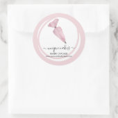 Bakkerij Roze kralengebak Ronde Sticker (Tas)