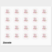 Bakkerij roze mixer ronde sticker (Vel)