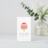 Bakkerij Roze Paarse Cake QR Code Gebak Chef Moder Visitekaartje (Staand voorkant)