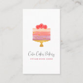 Bakkerij Roze Paarse Cake QR Code Gebak Chef Moder Visitekaartje (Voorkant)