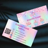Bakkerij roze paarse cupcakes gebak QR code logo Visitekaartje