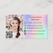 Bakkerij roze paarse foto social media QR code Visitekaartje (Achterkant)