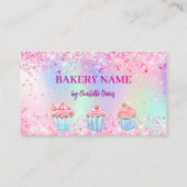 Bakkerij roze paarse foto social media QR code Visitekaartje (Voorkant)