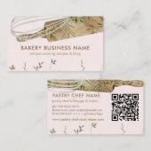 Bakkerij Roze QR Pastry Chef Catering Cake Maker Visitekaartje (Voorkant / Achterkant)