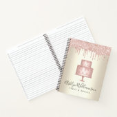 Bakkerij Roze Taart Dessert Glitter Drips Chef Gol Notitieboek (Binnen)