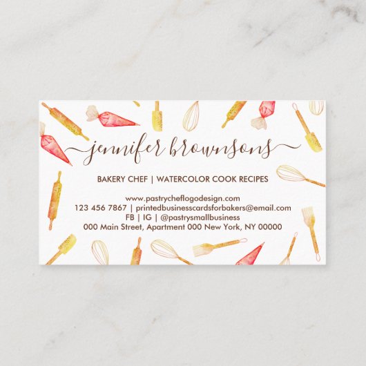 Bakkerij Rustic Pastry Sinaasappel Visitekaartje (Achterkant)