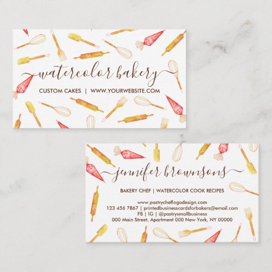 Bakkerij Rustic Pastry Sinaasappel Visitekaartje (Voorkant / Achterkant)