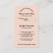 Bakkerij Rustic Whisk Floral Blush Pink Visitekaartje (Achterkant)