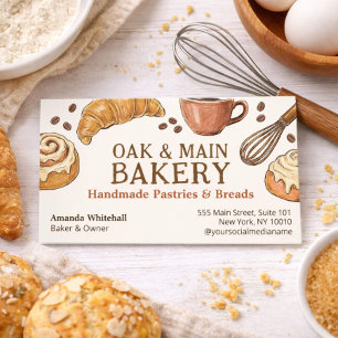 Bakkerij Rustieke Ambachtelijke Gebak Illustratie Visitekaartje