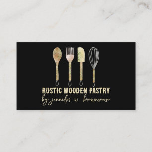 Bakkerij Rustieke cake decoratie Zwart Visitekaartje