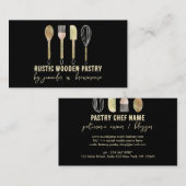 Bakkerij Rustieke taart decoratie Zwart Visitekaartje (Voorkant / Achterkant)
