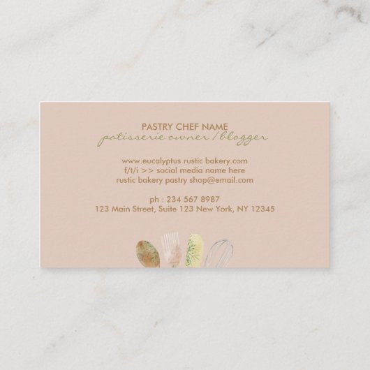 Bakkerij Rustische "spoon" whisky Visitekaartje (Achterkant)