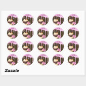 Bakkerij Sale Stickers Cupcake Chocolade Roze (Vel)