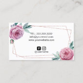 Bakkerij Schaak Floral Geometric Roos Gold Cake Visitekaartje (Achterkant)