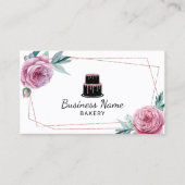 Bakkerij Schaak Floral Geometric Roos Gold Cake Visitekaartje (Voorkant)
