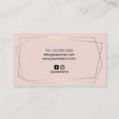 Bakkerij Schaak Geometrisch Lijst Blush Roze Visitekaartje (Achterkant)