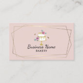 Bakkerij Schaak Geometrisch Lijst Blush Roze Visitekaartje (Voorkant)