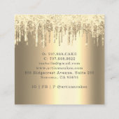 Bakkerij Schaak Glitter Drift Platinum Gold Vierkante Visitekaartje (Achterkant)