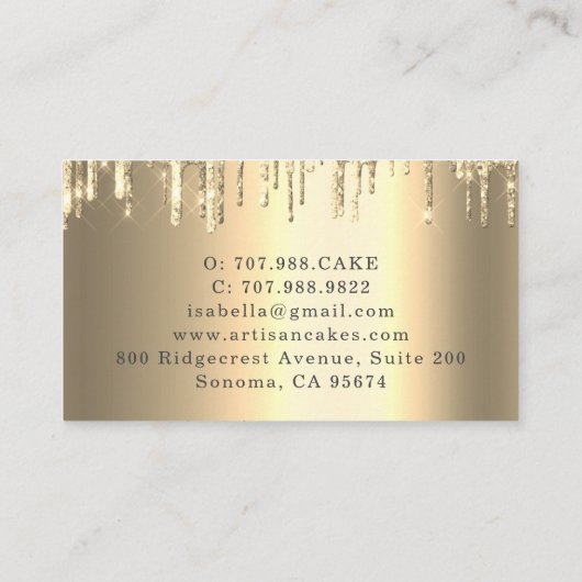 Bakkerij Schaak Glitter Drift Platinum Gold Visitekaartje (Achterkant)
