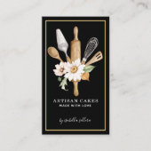 Bakkerij Schaak Waterverf Baken Gereedschap Zwart Visitekaartje (Voorkant)