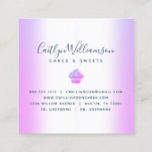 Bakkerij Schuddergebak Paarse glitterschijven Vierkante Visitekaartje (Achterkant)