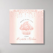 Bakkerij Schuddergebak Roos Gold Glitter Dries Canvas Afdruk (Voorkant)