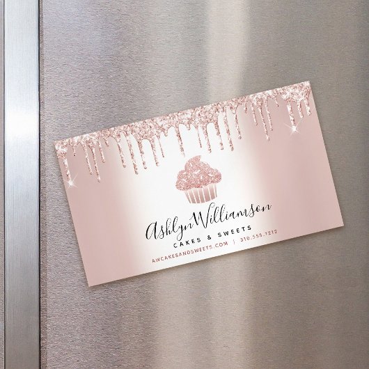 Bakkerij Schuddergebak Roos Gold Glitter Dries Magnetisch Visitekaartje