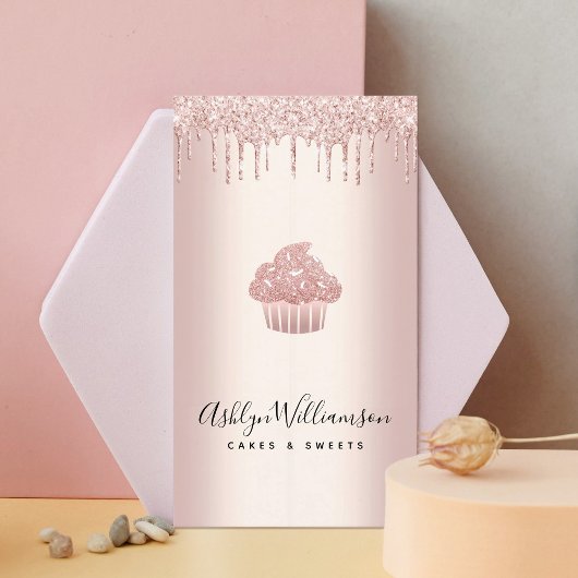 Bakkerij Schuddergebak Roos Gold Glitter Dries Visitekaartje