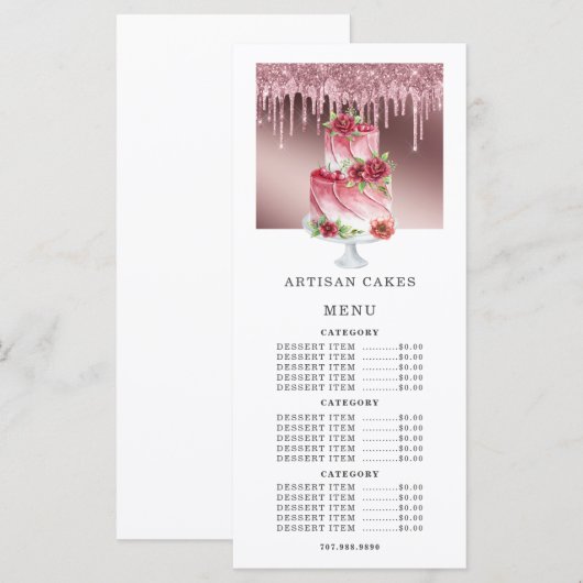 Bakkerij Schuffelkooi Roos Glitter Drives Menu (Voorkant / Achterkant)