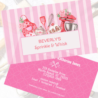 Bakkerij Shop Gebak Roze Wit Visitekaartjes
