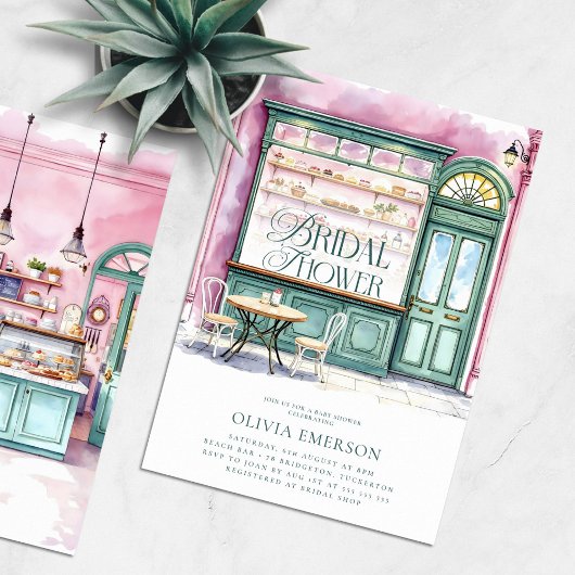 Bakkerij Shop Waterverf Vrijgezellenfeest Kaart