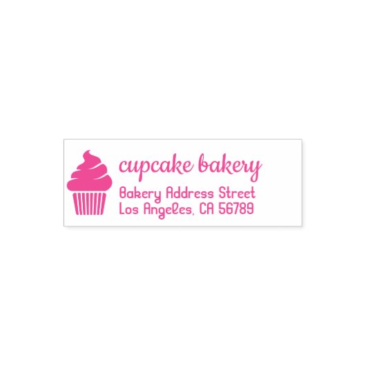 Bakkerij Simple Logo CupCake Zelfinktende Stempel (Design)