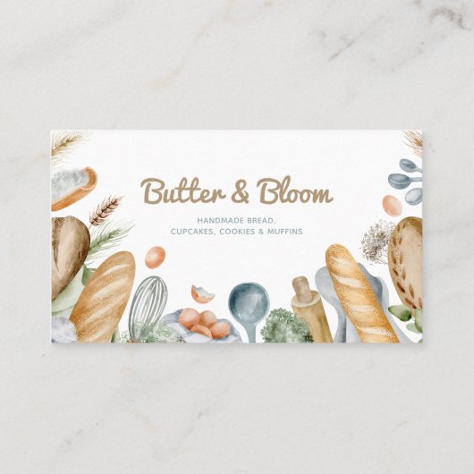 Bakkerij Social Media Icons Visitekaartje (Achterkant)