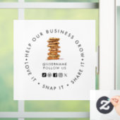 Bakkerij sociale media volg 'Chocolate Chip cookie Raamsticker (Huis)