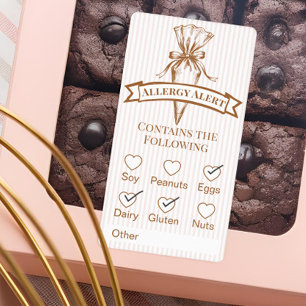 Bakkerij Spuitzak Allergie Alert Gebakken Waren Etiket