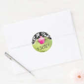 Bakkerij-Sticker Cupcake Floral Gold Pink Lime Gre Ronde Sticker (Envelop)