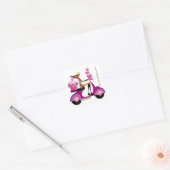 Bakkerij-stickers roze cupcake-Zebra Vierkante Sticker (Envelop)