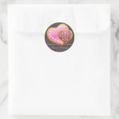 Bakkerij Stickers Roze Hart Koekje Chocolade Bruin (Tas)