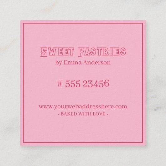 Bakkerij Sweet Pastries Visitekaartje (Achterkant)