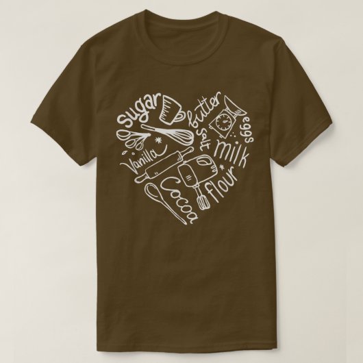 Bakkerij T-shirt Baking Heart Lover Chef Ma Cookie (Design voorkant)