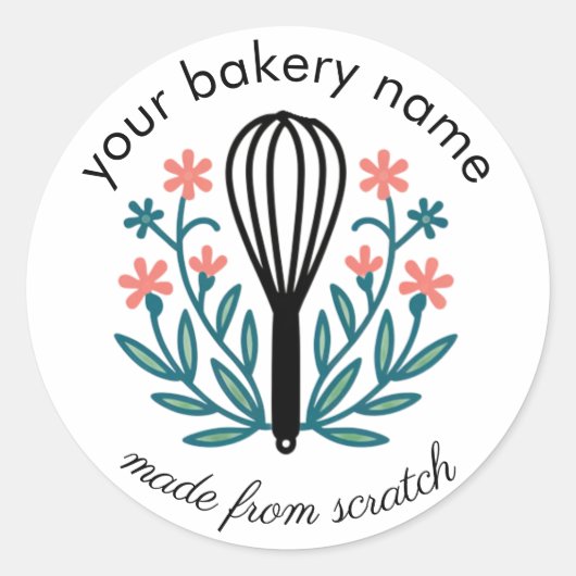 Bakkerij Taartchef Stickers Retro Bakken Label (Voorkant)