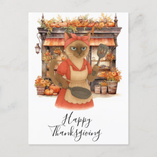 Bakkerij Thanksgiving Herfst thema voor Cat Lovers Feestdagenkaart