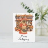 Bakkerij Thanksgiving Herfst thema voor Cat Lovers Feestdagenkaart (Staand voorkant)