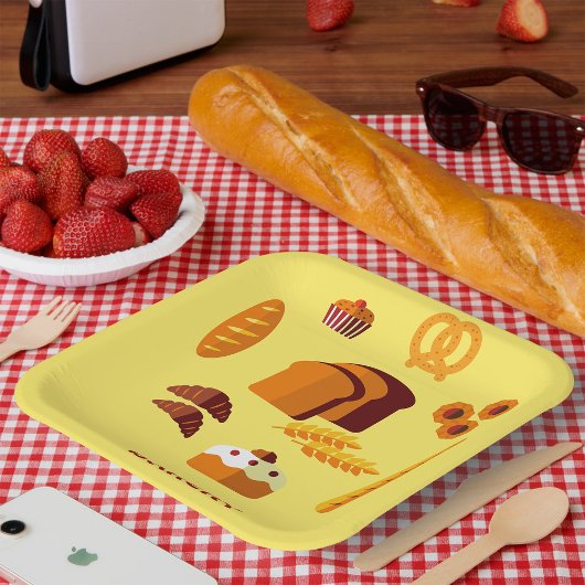 Bakkerij Thema Brood gebak en snoep Papieren Bordje