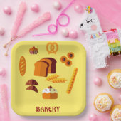 Bakkerij Thema Brood gebak en snoep Papieren Bordje (Feest)