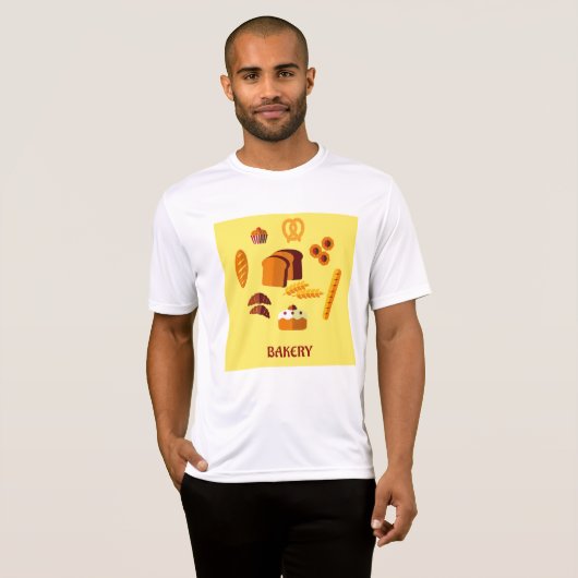 Bakkerij Thema Brood gebak en snoep T-shirt (Voorkant volledig)