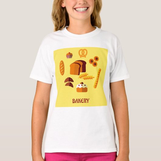 Bakkerij Thema Brood gebak en snoep T-shirt (Voorkant)